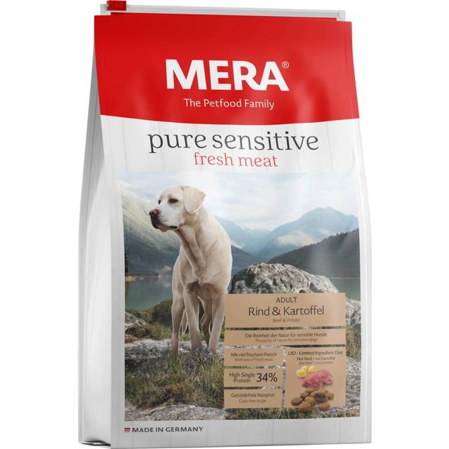 mera pure sensitive Nötkött och potatis 12,5 kg med färskt kött, högprotein