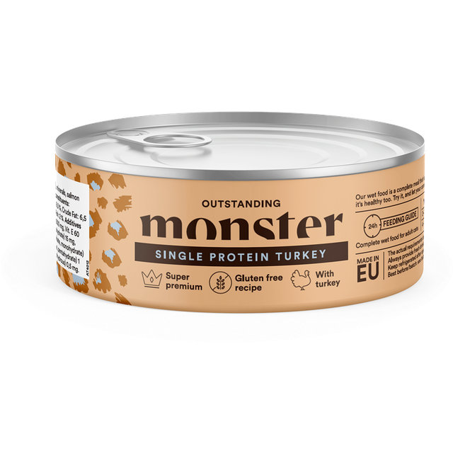Monster Adult Cat, Single Turkey, 100g Burk -