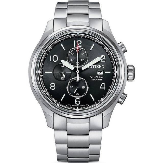 CITIZEN Män analog japansk kvartsrörelse klocka med titanarmband CA0810-88E, svart, Einheitsgröße, Armband