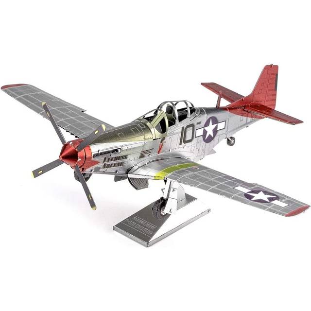 Metal Earth Fascinations ICONX Tuskegee Airmen P-51D Mustang Red Tail