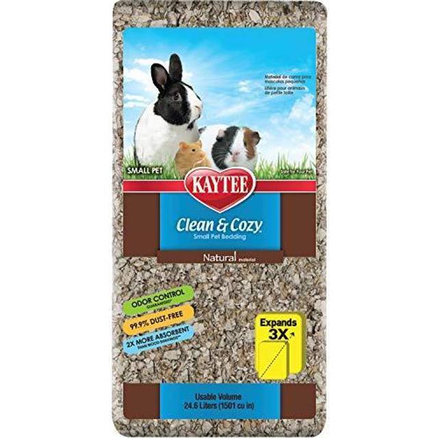 Kaytee Clean & Cozy Strö med luktkontroll för smådjur som möss, ökenråttor, gnagare, hamster, kanin, superabsorberande pappersströ, 99,9% dammfritt, naturligt, 24,6 liter