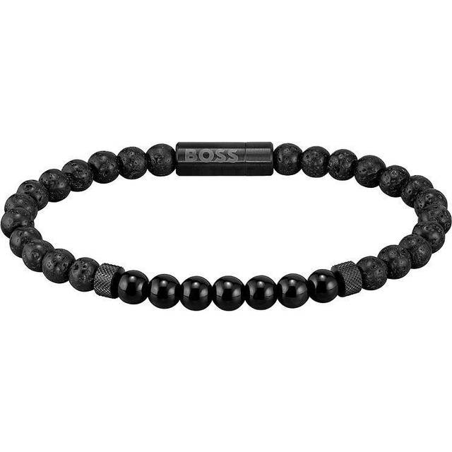 BOSS for man. 1580272 Mixed Beads Bracelet black (OSFA), Casual, Stainless steel