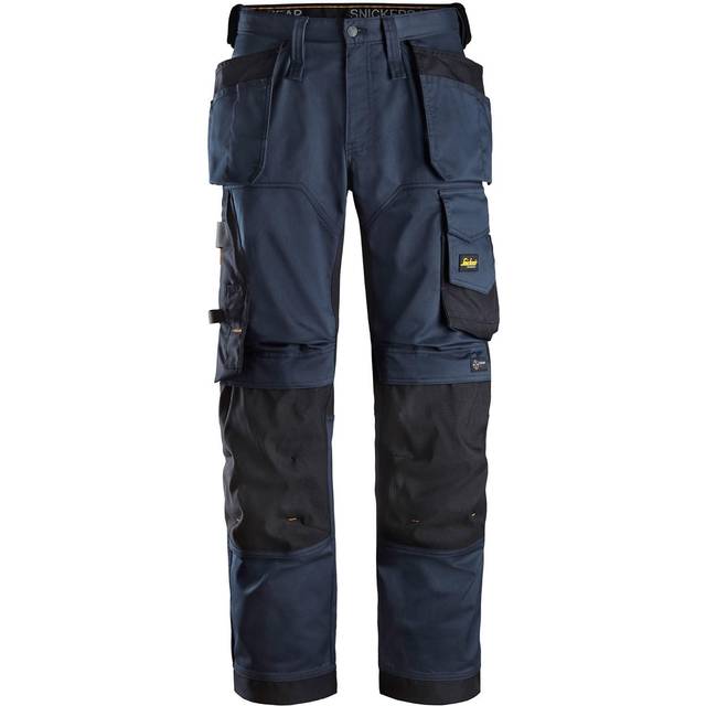 Snickers 6251 Mens Allround Work Stretch Loose Fit Trousers Holster Pockets Steel Grey / Black 33" 30"