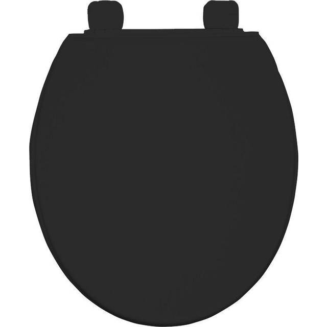 Bemis Mfg - Traditional Toilet Seat Black Bathroom Round Bottom Fix Plastic Bemis Chester