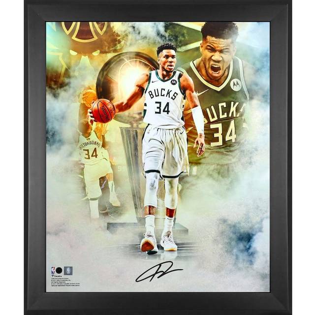 Giannis Antetokounmpo Milwaukee Bucks Autographed Framed 20'' x 24'' 2021 NBA Finals Champion In-Focus Photograph
