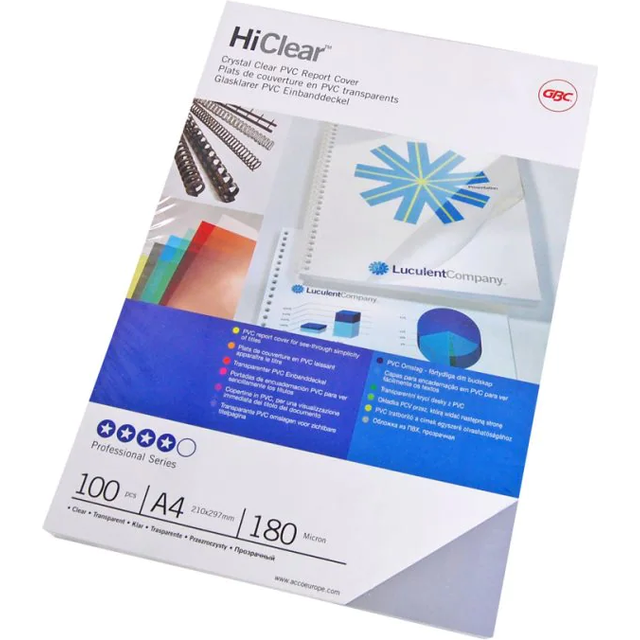 GBC CF1218 HiClear Inbindningsomslag 180 mikron transparent A3 | 100st