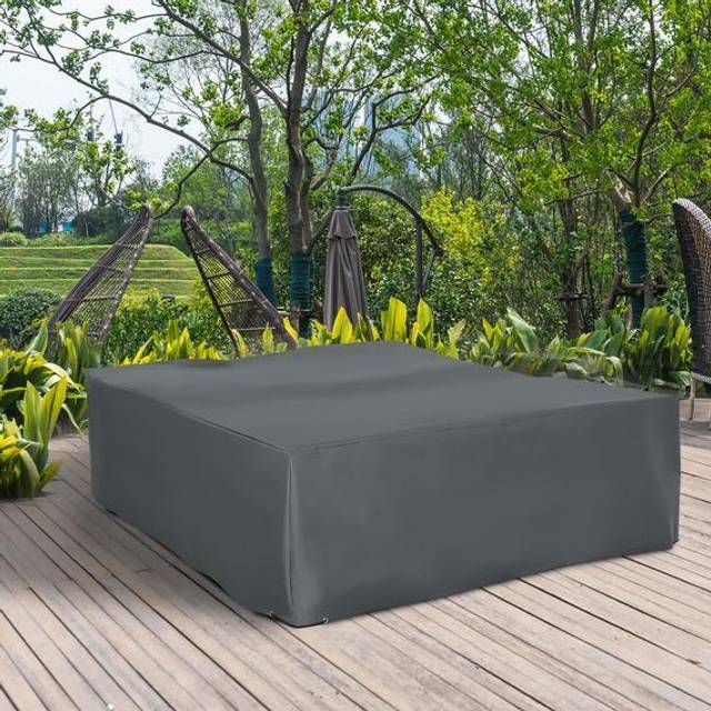 Outsunny 275x205cm Outdoor Furniture Protective Cover Water UV Resistant Grey