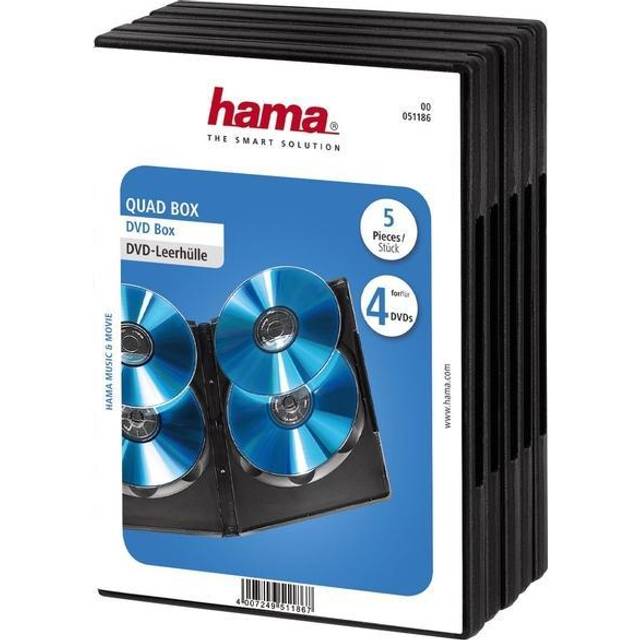 Hama Quad Box DVD Jewel Case, pack of 5, black