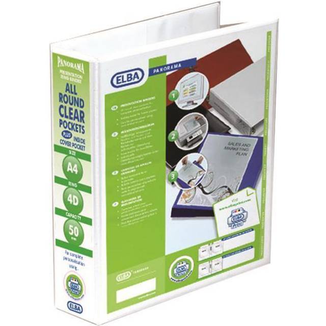 Elba Present 4D-Ring Binder 50Mm A4 Wht