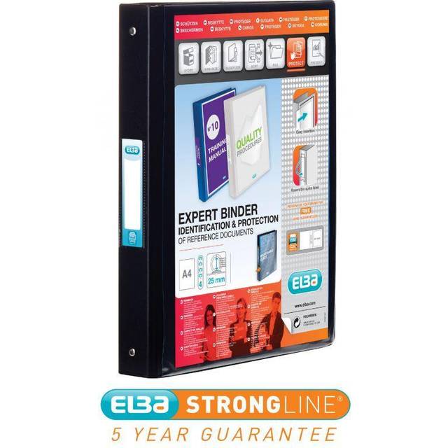 Elba Vision 25mm 4 O-Ring Binder PVC A4 Black