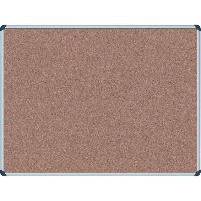 Viking Cork Noticeboard Non Magnetic Wall Mounted 120 (W) x 0.81 (D) x 90 (H) cm Aluminium Brown