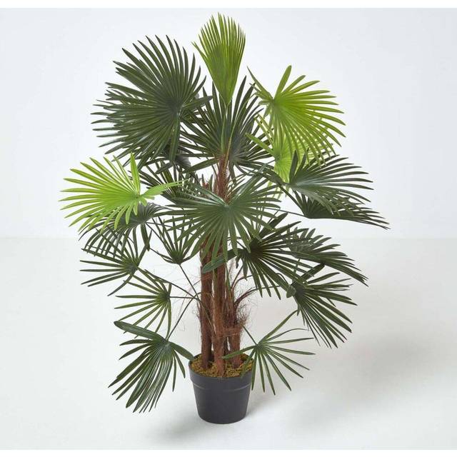 Artificial Palm Tree Lifelike ‘Lady Palm’ Rhapis Plant in Pot, 90cm - Green