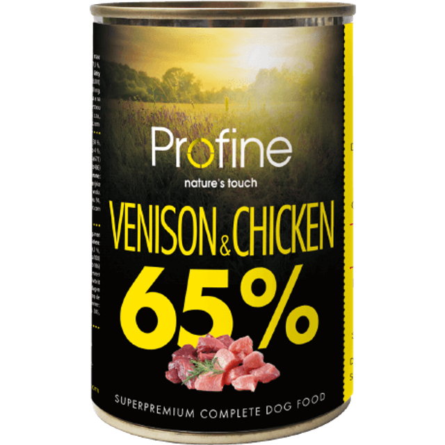 Profine Dog Wet Food Cans 65% Venison & Chicken 400 g
