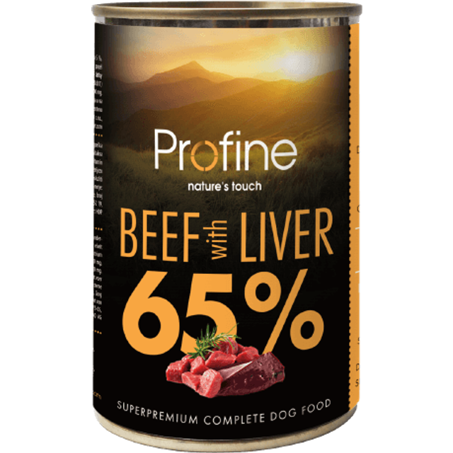 Profine Dog Wet Food Cans 65% Beef With Liver 400 g