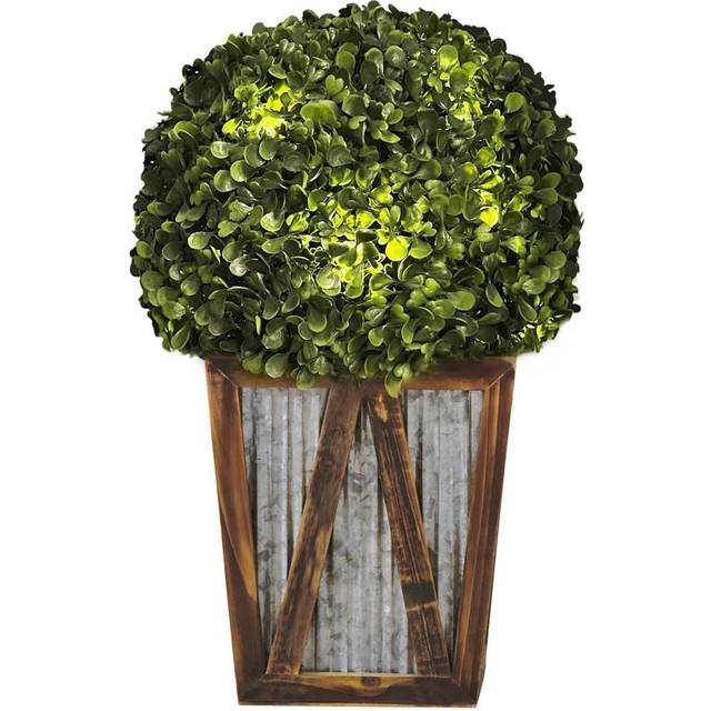 Teamson Home Indoor Outdoor Garden Solar Light Artificial Plant - Brown