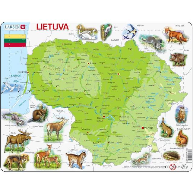 Frame Puzzle - Physical Map of Lithuania