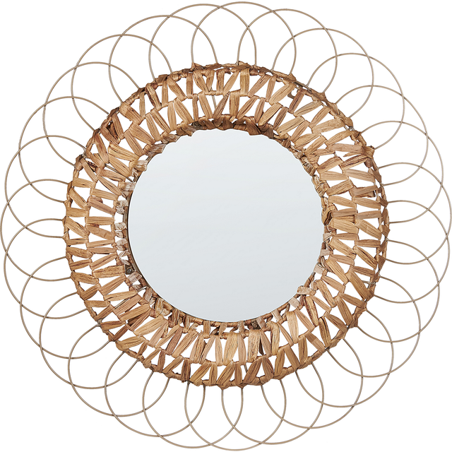 Wall Mirror PAMOL 67 cm 67 cm Wicker Natural