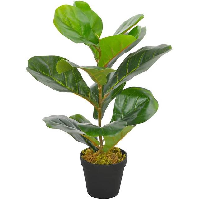 vidaXL Artificial Plant Fiddle Leaves with Pot Green 45 cm
