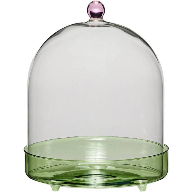 Hübsch Flora glass dome Smoked Ø16 cm Dark gray