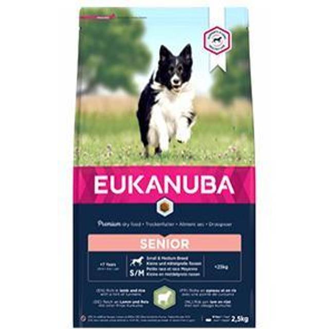 Eukanuba Hundfoder med lamm och ris för små och medelstora raser – torrfoder för senior hundar, 2,5 kg