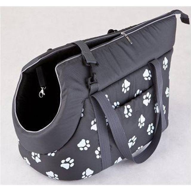 Hobbydog TORGWL2 Hundväska, bärväska, kattväska, storlek 22 x 20 x 36 cm, grå med tassar