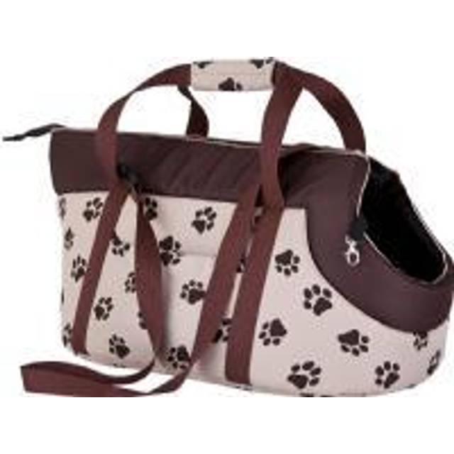 Hobbydog TORBWL4 Hundväska bärväska kattväska, storlek 22 x 20 x 36 cm, beige med tassar
