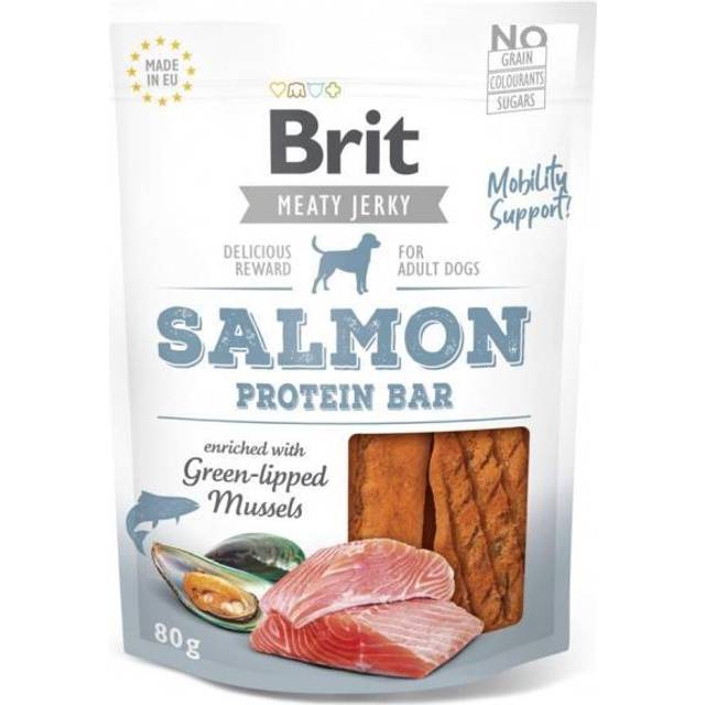 Brit Lets Bite, Jerky Salmon Protein Bar, 80 gr -