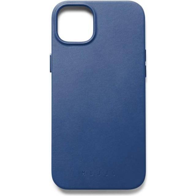 Mujjo Full Leather Case (iPhone 14 Plus) - läderskal - Blå