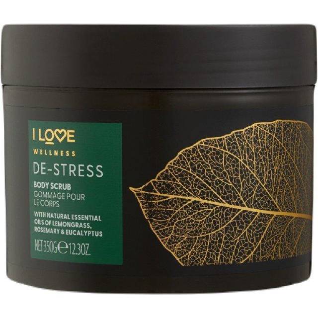 Wellness DESTRESS Body Scrub, With Natural Essential Oils of Lemongrass, Rosemary & Eucalyptus, Gently Exfoliates Skin, Unclogs Pores & Removes