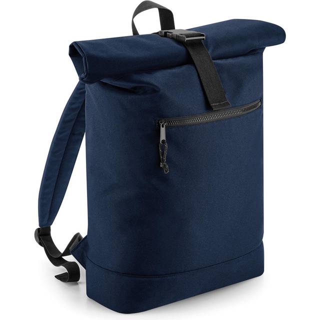 (One Size, Navy) Bagbase Rolled Top Recycled Backpack