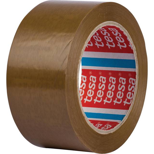 tesa 4100, Premium Emballagetejp och paketeringstejp präglad, Brun  - 50 mm x 66 meter