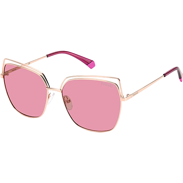 Womens Square Gold Copper Pink Polarized PLD 4093/S - Metallics - One Size