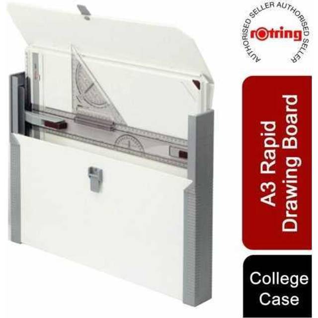 Rotring Plastic Rapid Square Drawing Board A3 with College Case - Drawing Board A3 with College Case - White
