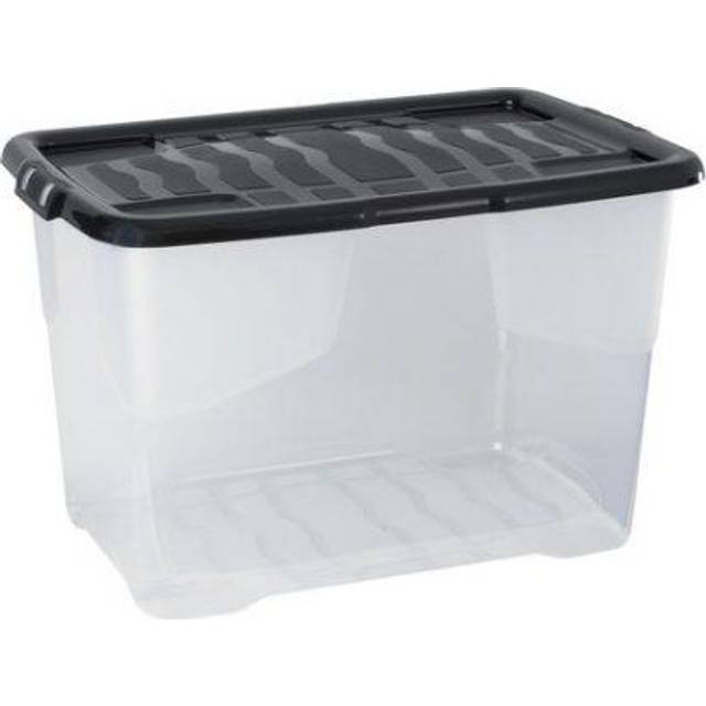 Strata Curve Box with Lid 65L - White/Black