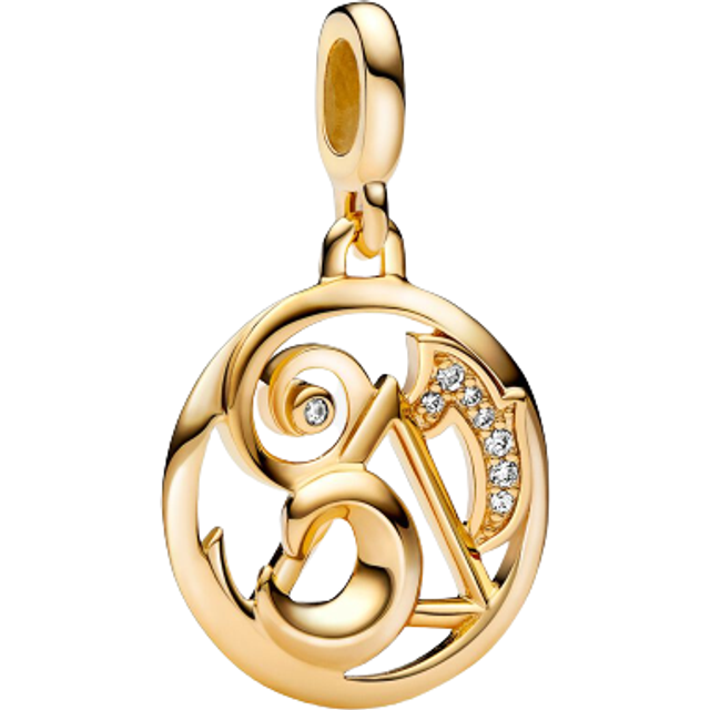 Pandora ME The Elements Medallion Charm - 14k gold plating / Cubic zirconia - Clear - one size