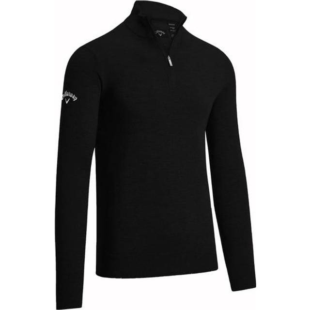 (XL, Peacoat Navy) Callaway Mens Ribbed Zip Merino Sweater