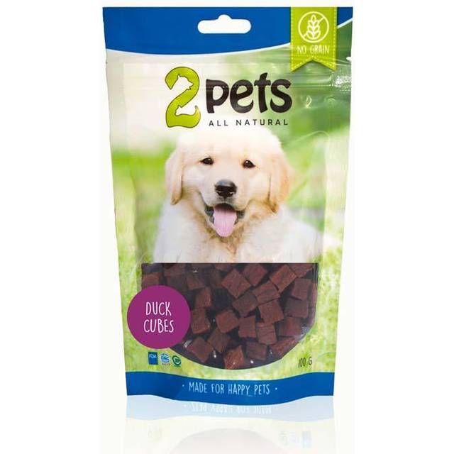 2Pets Dogsnack Duck Cubes, 100g - 100g