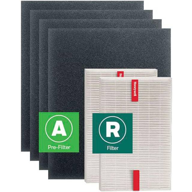 Honeywell HEPA Air Purifier Filter Kit - Includes 2 HEPA R Replacement Filters and 4 A carbon Pre-cut Pre-Filters - Airborne Allergen Air Filter Targe