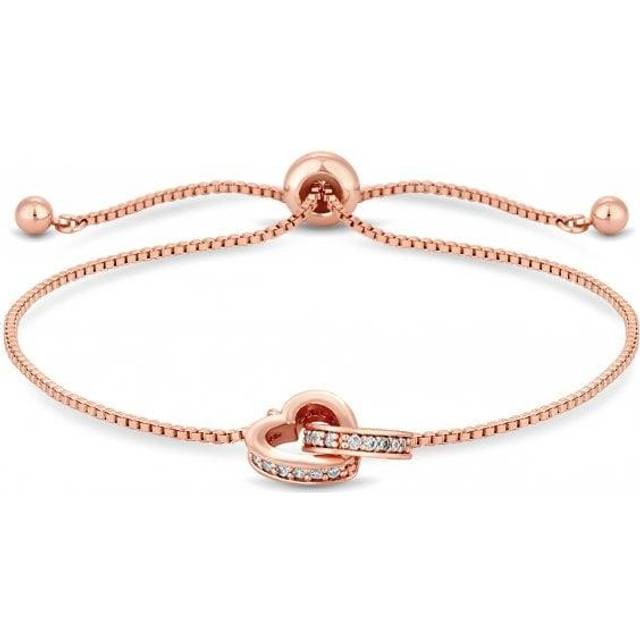 Jon Richard Rose Crystal Heart Bracelet - Pink