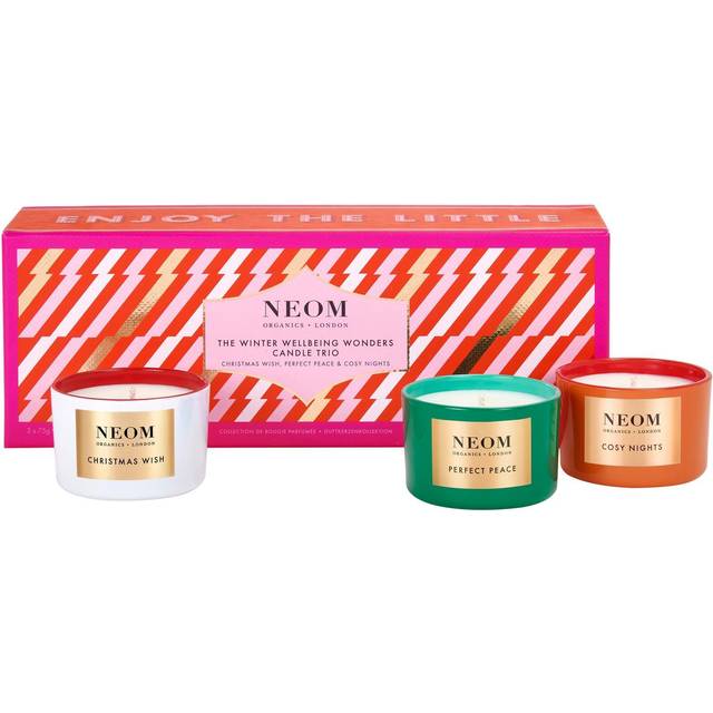 NEOM- The Winter Wellbeing Wonders Candle Trio Gift Set | Christmas Wish, Perfect Peace & Cosy Nights Travel Size Candle, 175g