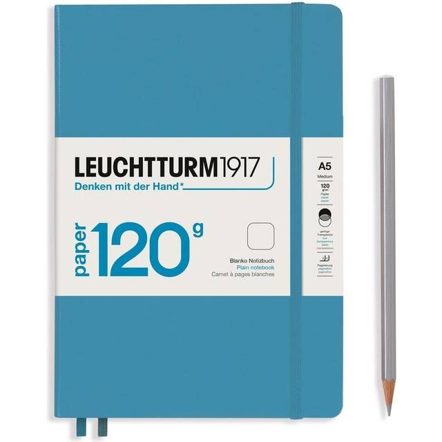 LEUcHTTURM1917 - 120g Special Edition - Medium A5 Plain Hardcover Notebook Nordic Blue - 203 Numbered Pages with 120gsm Paper
