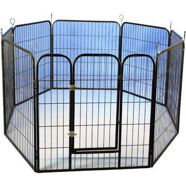@Pet Modular Puppy Pen Black 79x81cm Indoor Outdoor Pets Run Pet Enclosures