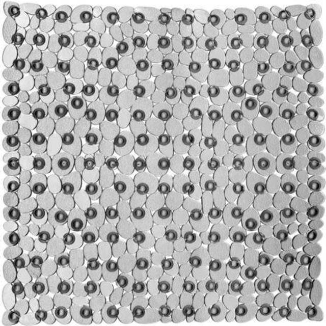 Pebble Design Square Bath Mat, Transparent Grey