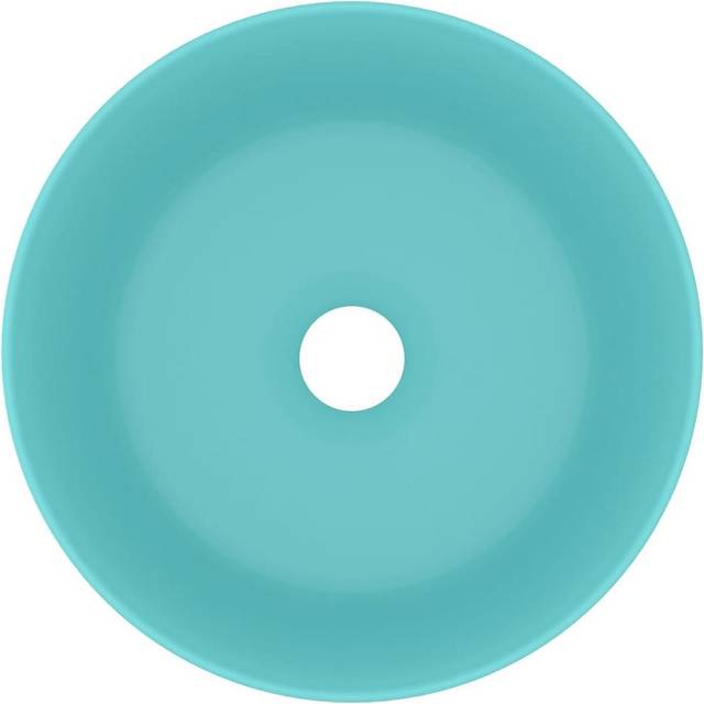 vidaXL Luxury Wash Basin Round Matt Light Green 40x15 cm Ceramic