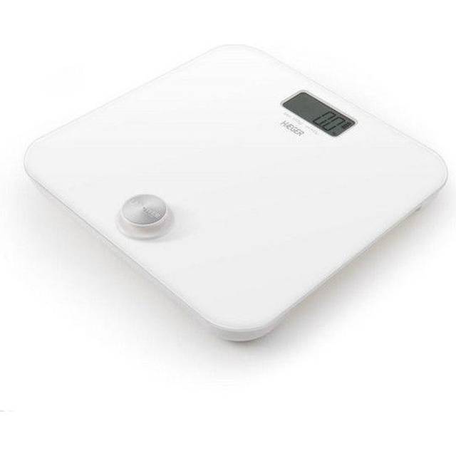 HAEGER U-POWER - Digital badrumsvåg, Batterifri teknik: Tryck på knappen för att generera energi, 180 kg, stor LCD-skärm, automatisk avstängning