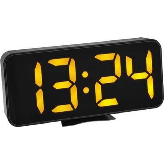 TFA Dostmann digital väckarklocka, ned orange LED siffror, visar inomhustemperatur, med väckarlarm, 60.2027.01