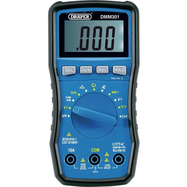 Draper Automotive Digital Multimeter, 1 x Temperature Probe, 1 x Inductive Clamp