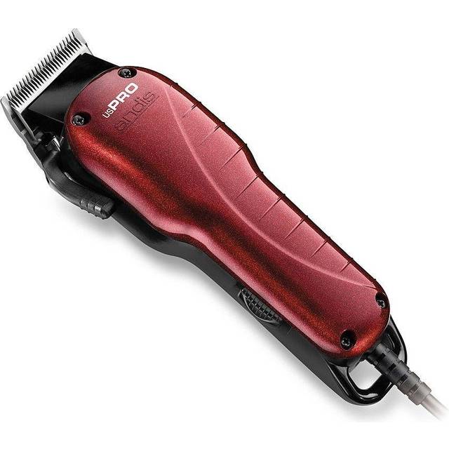 Andis – 66220 US-1, PRO justerbar hårklippare med 6 tillbehör – justerbara längdinställningar, skär vått/torrt hår – kompatibel med sladd/sladdlös trimmer, 220 volt – för hår och skägg – röd