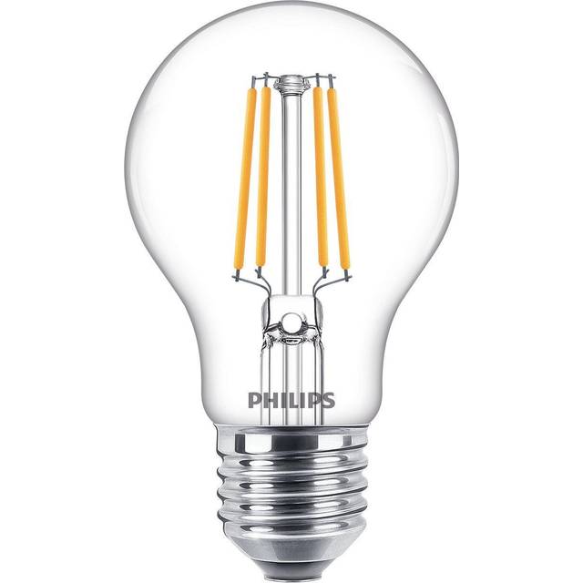 2 x philips led filament light bulb 4.3w = 40w e27 clear 470lm warm white