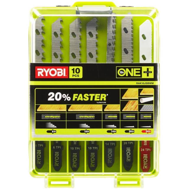 Ryobi RAK10JSBWM Jigsaw Blade Set (10 Piece), Silver